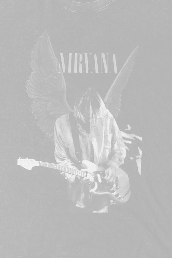 画像5:   NIRVANA Print Round Neck T-shirt{-BFS} (5)