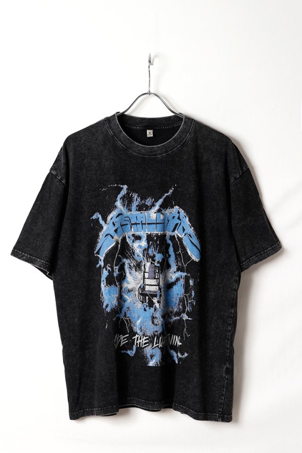 画像1: Metallica Print Round Neck T-shirt{-BFS} (1)