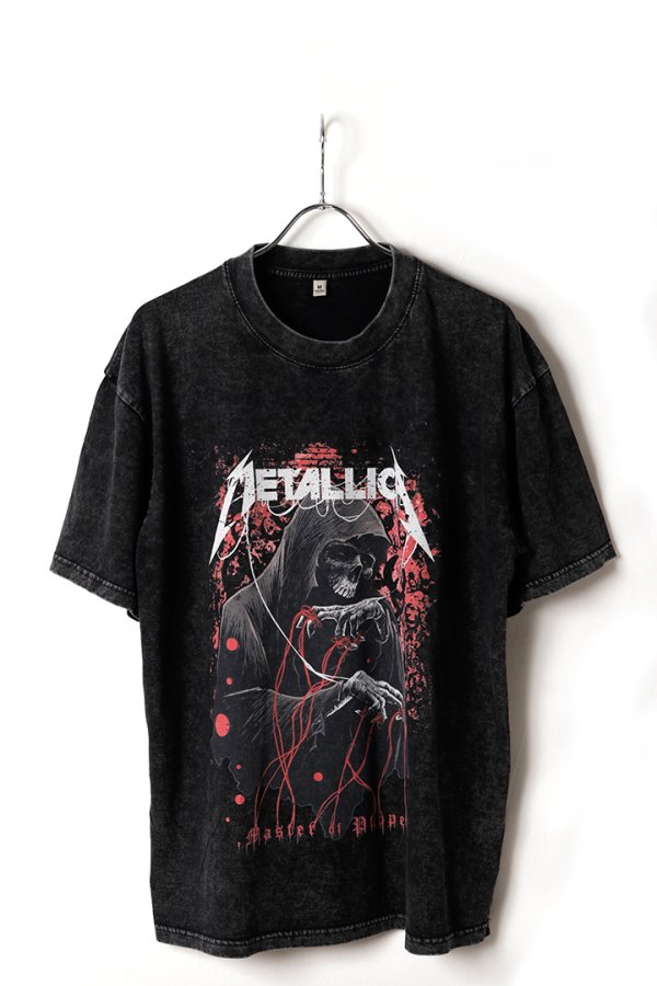 画像1: Metallica Print Round Neck T-shirt{-BFS} (1)