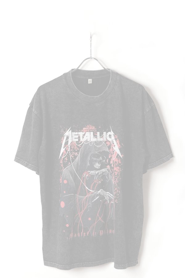 画像1:   Metallica Print Round Neck T-shirt{-BFS} (1)
