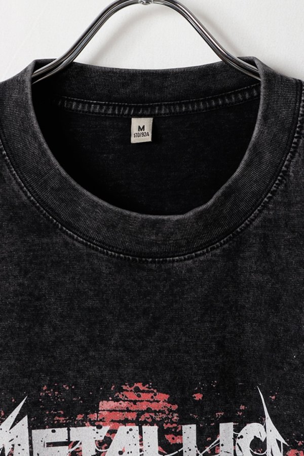 画像2: Metallica Print Round Neck T-shirt{-BFS} (2)