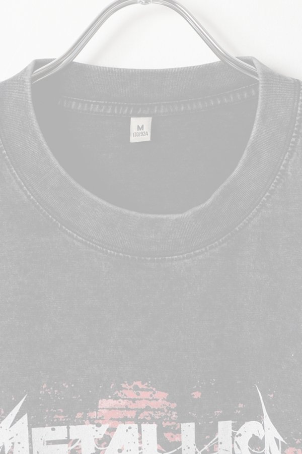 画像2:   Metallica Print Round Neck T-shirt{-BFS} (2)