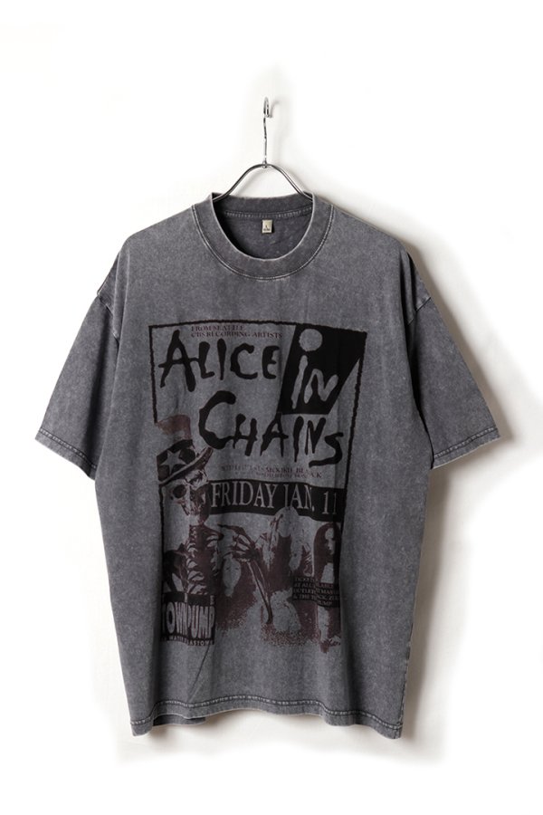 画像1: Alice In Chains Print Round Neck T-shirt{-BFS} (1)
