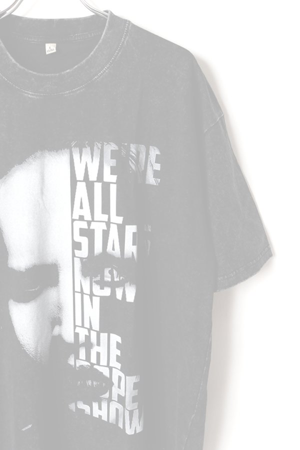 画像3:   Marilyn Manson Print Round Neck T-shirt{-BFS} (3)