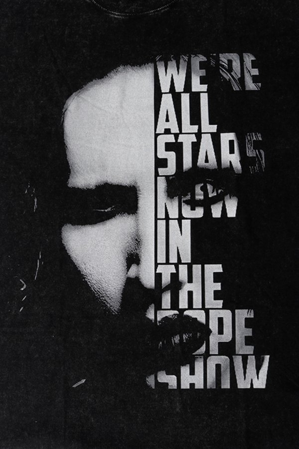 画像4: Marilyn Manson Print Round Neck T-shirt{-BFS} (4)