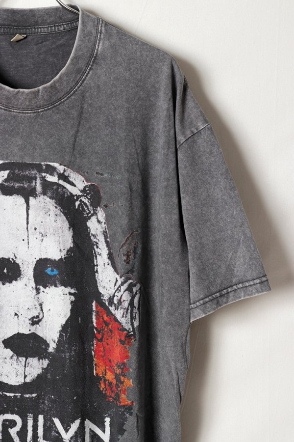 画像3: Marilyn Manson Print Round Neck T-shirt{-BFS} (3)