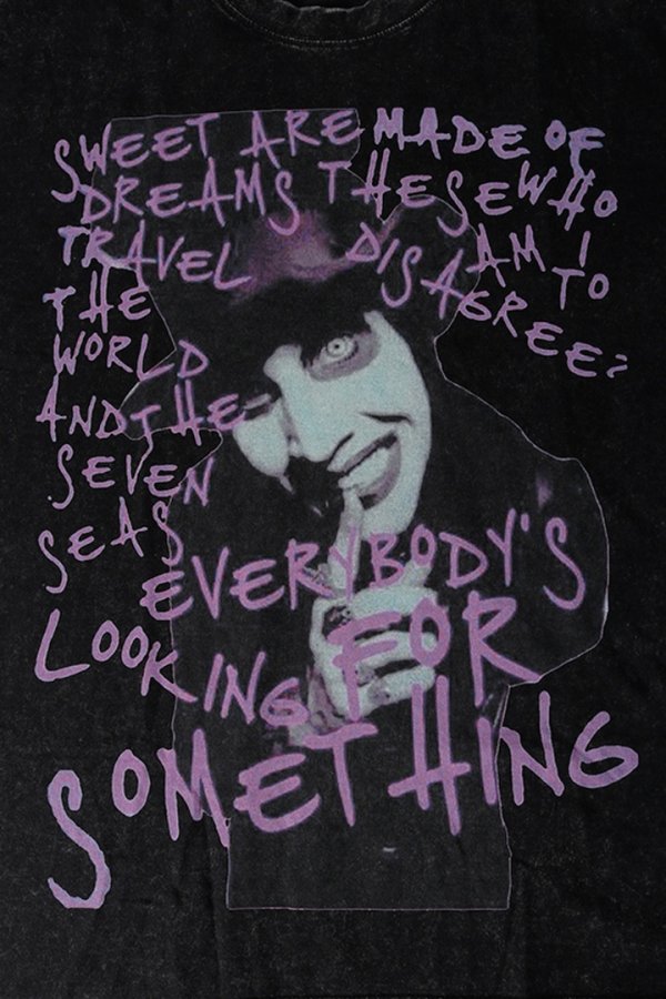 画像4: Marilyn Manson Print Round Neck T-shirt{-BFS} (4)