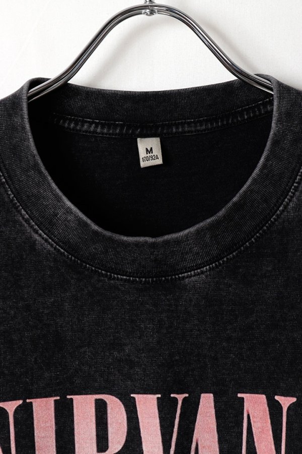 画像2: NIRVANA Print Round Neck T-shirt{-BFS} (2)