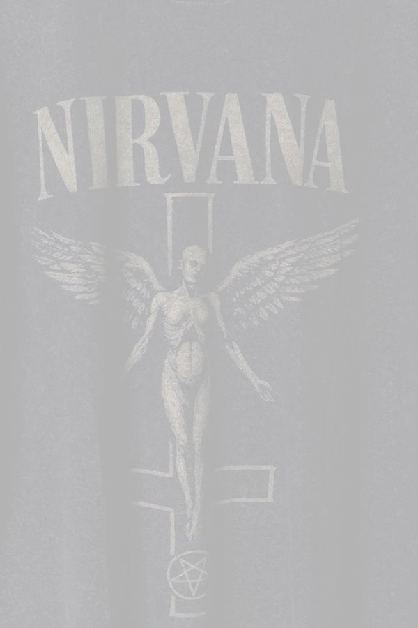 画像3:   NIRVANA Print Round Neck T-shirt{-BFS} (3)