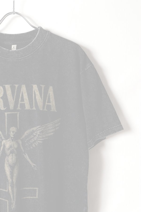 画像4:   NIRVANA Print Round Neck T-shirt{-BFS} (4)