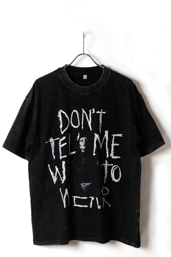 画像1: Lady Gaga Print Round Neck T-shirt{-BFS} (1)