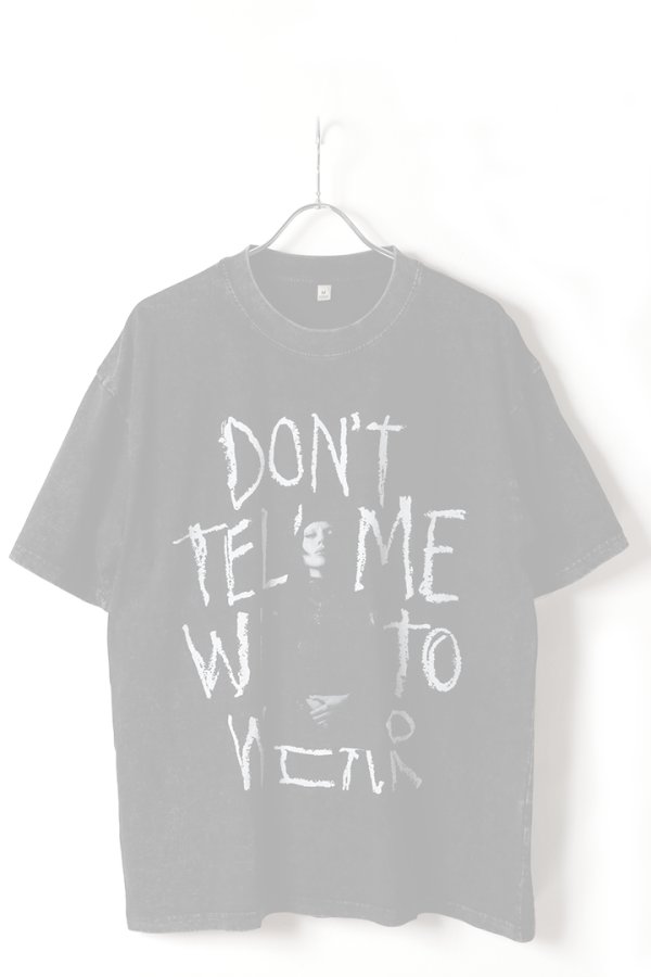 画像1:   Lady Gaga Print Round Neck T-shirt{-BFS} (1)