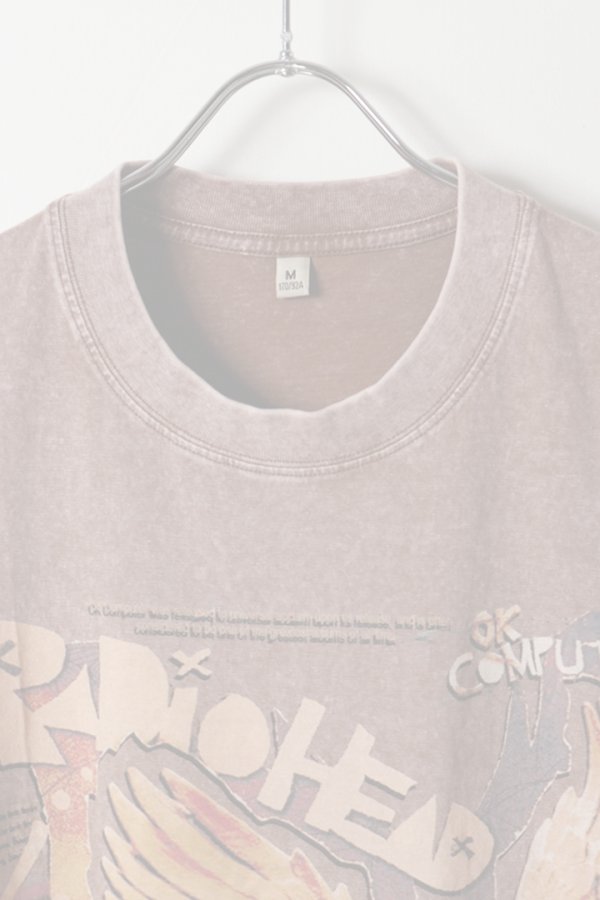 画像2:   Radiohead Print Round Neck T-shirt{-BFS} (2)