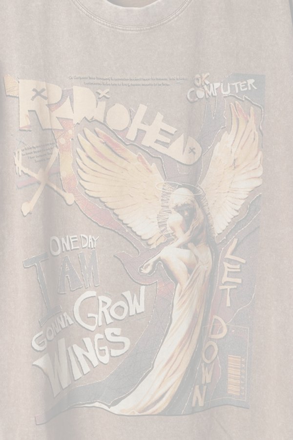 画像3:   Radiohead Print Round Neck T-shirt{-BFS} (3)