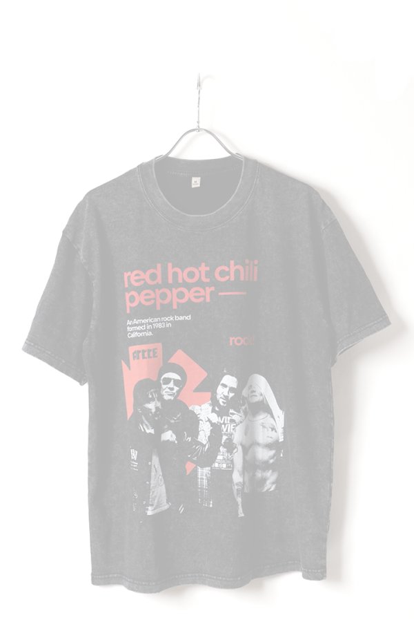 画像1: Red Hot Chili Peppers Print Round Neck T-shirt{-BFS} (1)