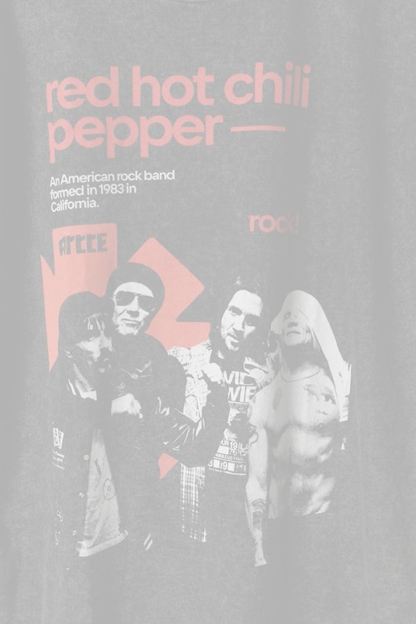 画像3: Red Hot Chili Peppers Print Round Neck T-shirt{-BFS} (3)