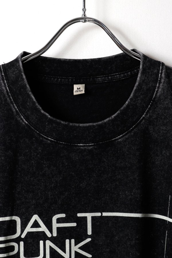 画像2: Daft Punk Print Round Neck T-shirt{-BFS} (2)