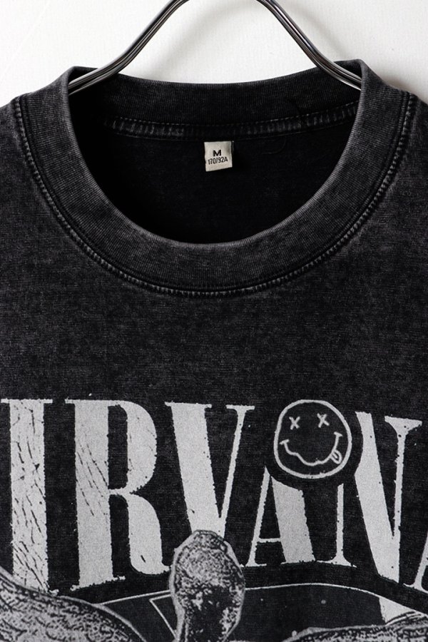 画像2: NIRVANA Print Round Neck T-shirt{-BFS} (2)