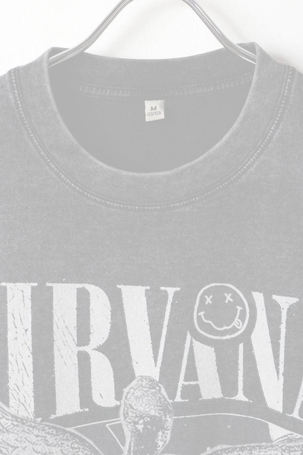 画像2: NIRVANA Print Round Neck T-shirt{-BFS} (2)