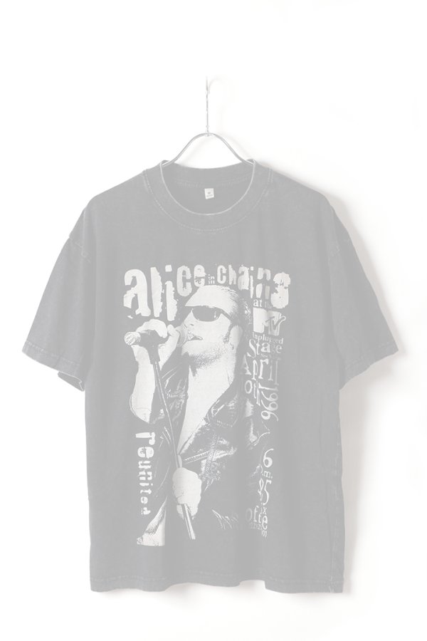 画像1:   Alice In Chains Print Round Neck T-shirt{-BFS} (1)