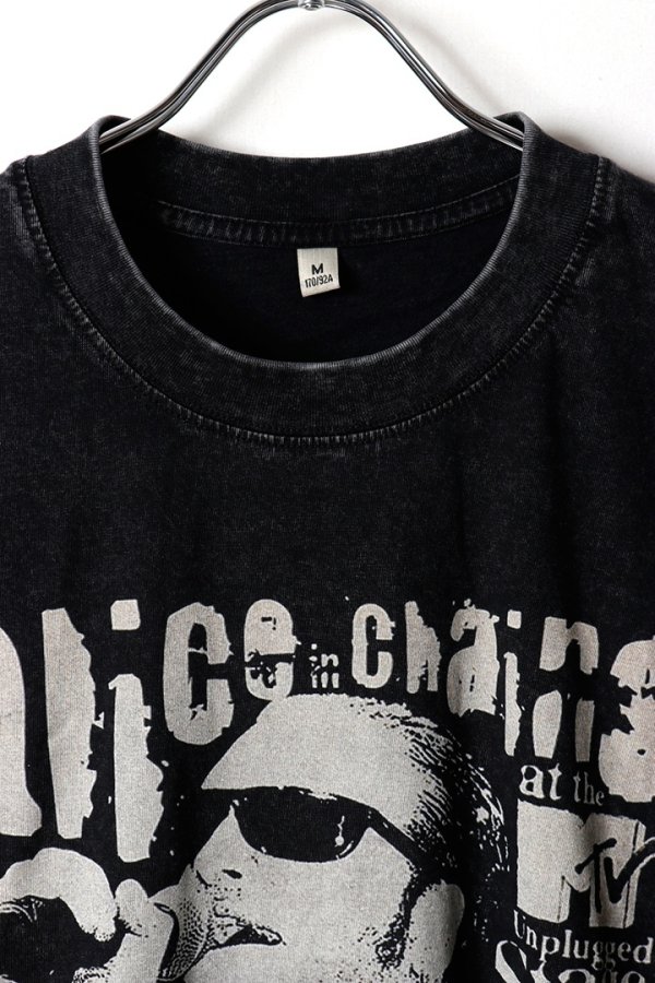 画像2: Alice In Chains Print Round Neck T-shirt{-BFS} (2)