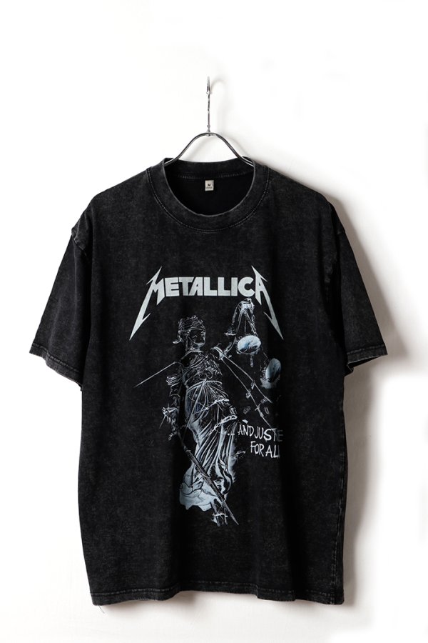 画像1: Metallica Print Round Neck T-shirt{-BFS} (1)