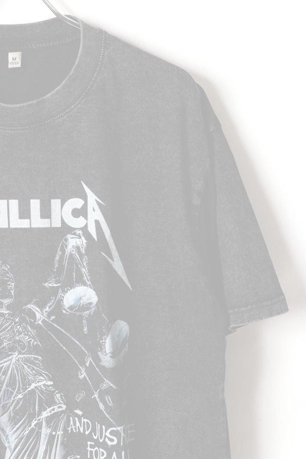 画像3:   Metallica Print Round Neck T-shirt{-BFS} (3)