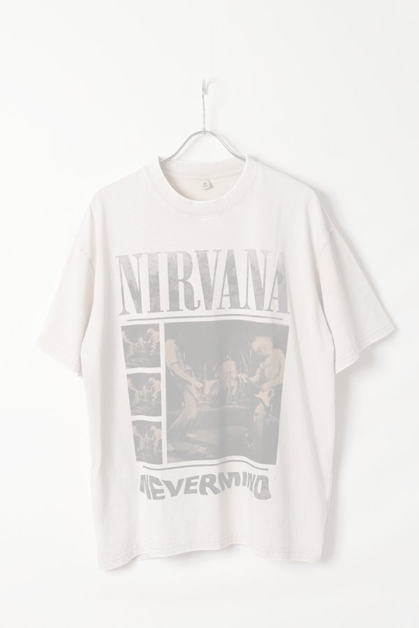 画像1:   NIRVANA Print Round Neck T-shirt{-BFS} (1)