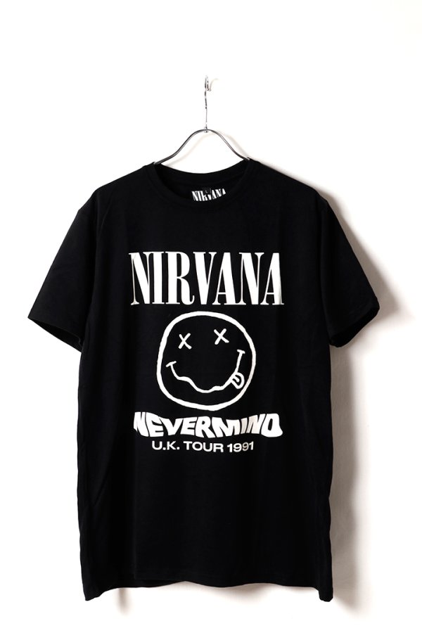 画像1: NIRVANA ニルヴァーナ (Nevermind 35周年 ) - Tour '91 / バックプリントあり / カーボンソフト加工 / Tシャツ / メンズ{-BFS} (1)