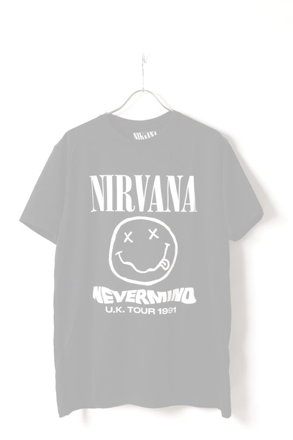 画像1: NIRVANA ニルヴァーナ (Nevermind 35周年 ) - Tour '91 / バックプリントあり / カーボンソフト加工 / Tシャツ / メンズ{2605357630023-BFS} (1)