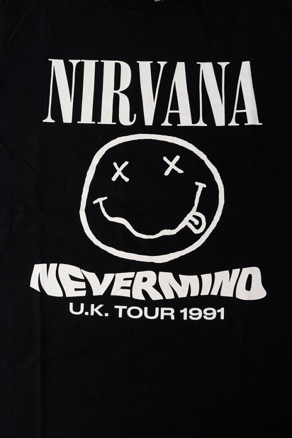 画像4: NIRVANA ニルヴァーナ (Nevermind 35周年 ) - Tour '91 / バックプリントあり / カーボンソフト加工 / Tシャツ / メンズ{-BFS} (4)