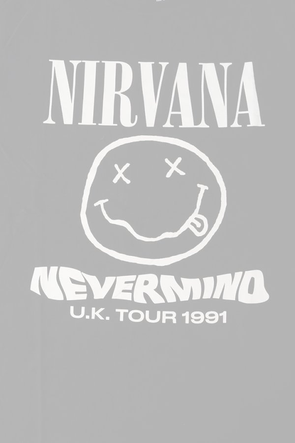 画像4: NIRVANA ニルヴァーナ (Nevermind 35周年 ) - Tour '91 / バックプリントあり / カーボンソフト加工 / Tシャツ / メンズ{2605357630023-BFS} (4)