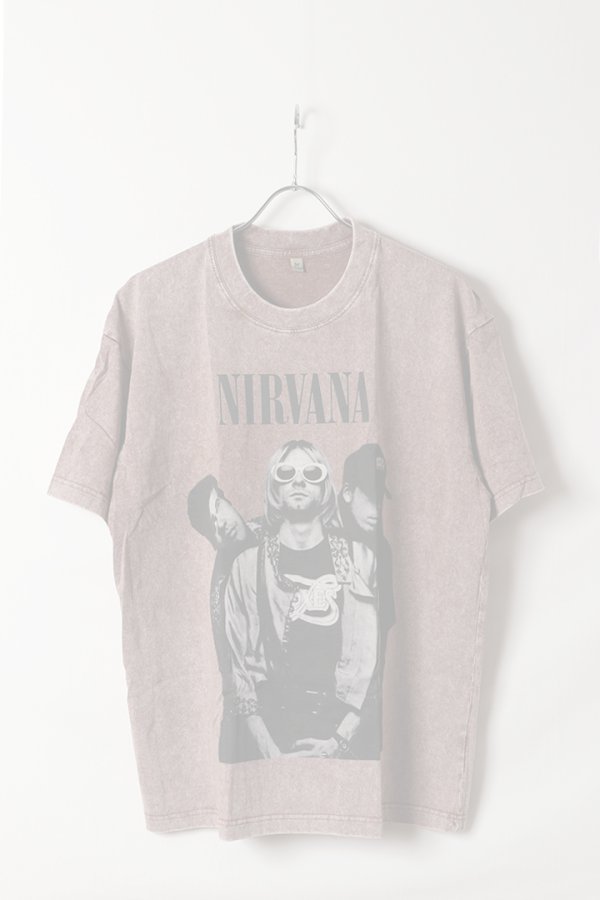 画像1: NIRVANA Print Round Neck T-shirt{-BFS} (1)