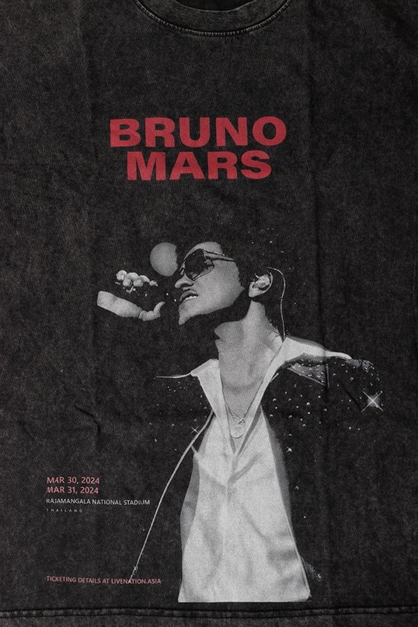 画像4: Bruno Mars Print Round Neck T-shirt{-BFS} (4)