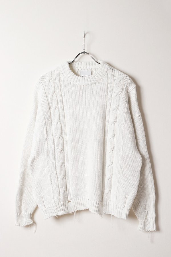 画像1: SUSS スス CABLE REGULAR CREWNECK{-BFA} (1)