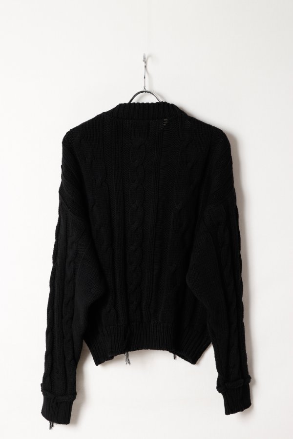画像6: SUSS スース Jess Unisex Distressed Cable Sweater{-BEA} (6)