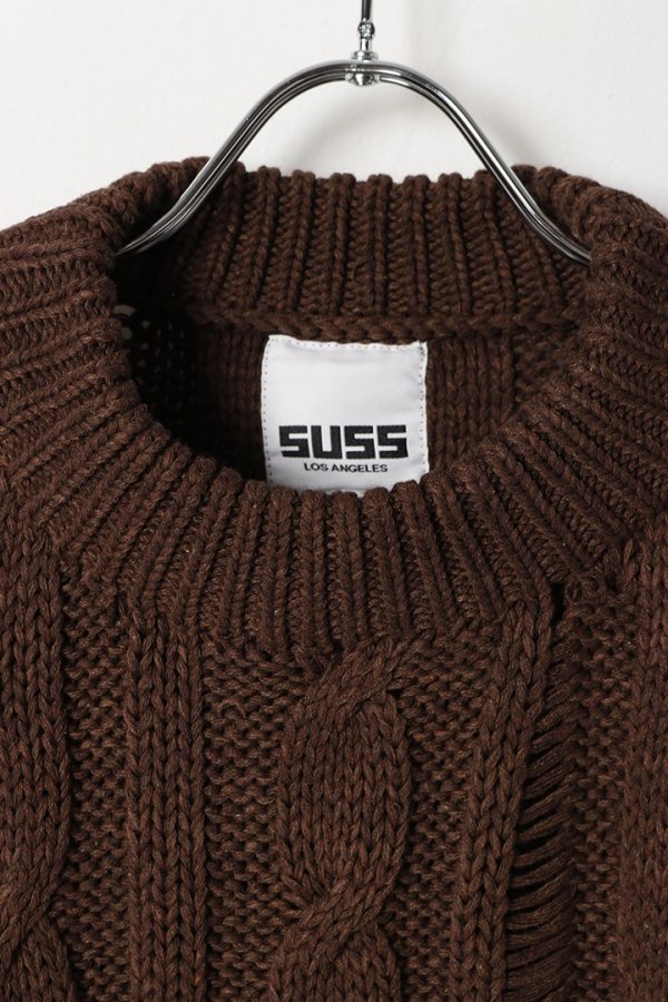 画像2: SUSS スース Jess Unisex Distressed Cable Sweater{-BEA} (2)