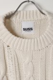 画像2: SUSS スース Jess Unisex Distressed Cable Sweater{-BEA} (2)