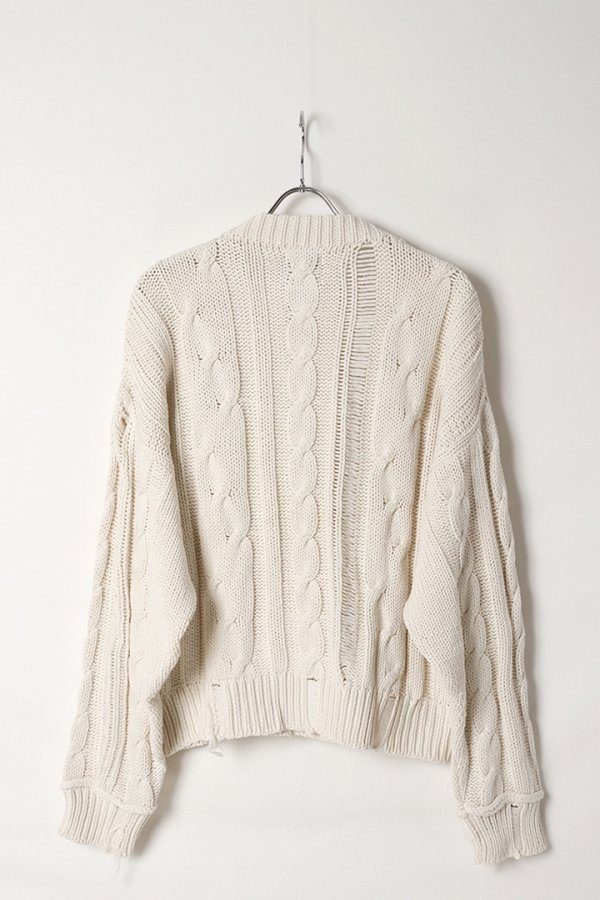 画像6: SUSS スース Jess Unisex Distressed Cable Sweater{-BEA} (6)