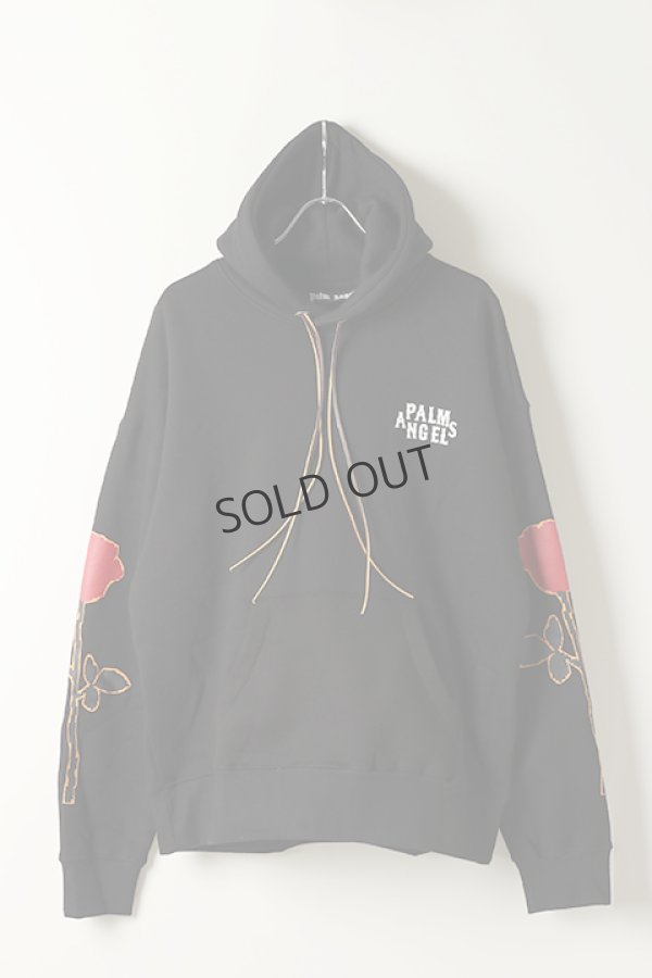 画像1: {SOLD}Palm Angels パームエンジェルス SIDE ROSES HOODY BLACK RED{PMBB058E20FLE011-1025-BJA} (1)