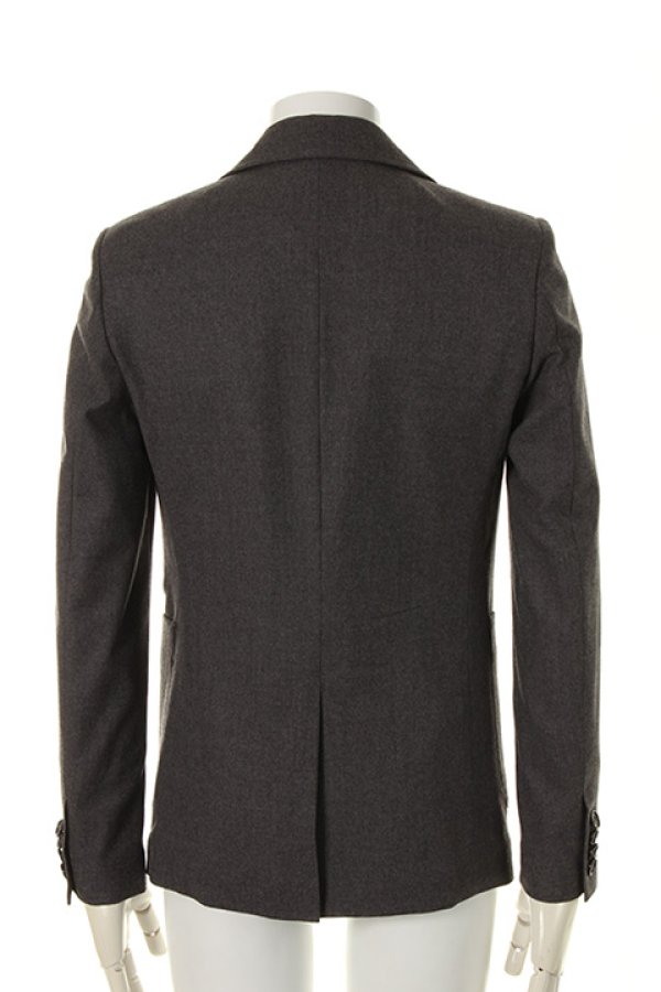 画像2: 【 30%OFF セール88,000円→61,600円】 AKM エイケイエム SHINY 'STRETCH WOOL SUPER120 2B-JKT(NARROW/PATCH P){-AFA} (2)