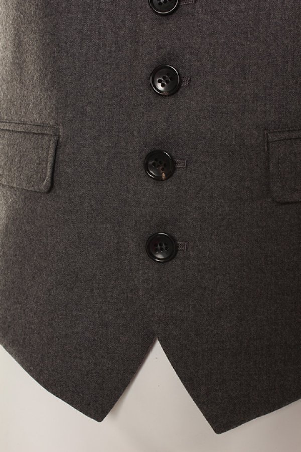 画像4: 【 30%OFF セール44,000円→30,800円】 AKM エイケイエム SHINY 'STRETCH WOOL SUPER120 GILET{-AFA} (4)