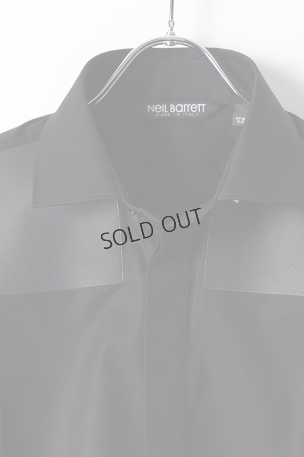 画像3: {SOLD}Neil Barrett ニールバレット POPELINE + FRAMIS PATCHES SHIRT TIE{BCM1042C-H133C-0101-AHA} (3)