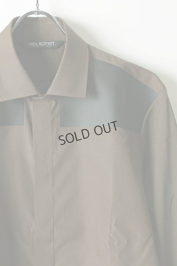 画像3: {SOLD}Neil Barrett ニールバレット POPELINE + FRAMIS PATCHES SHIRT TIE{BCM1042C-H133C-444-AHA} (3)
