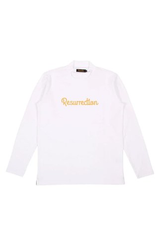 Resurrection メンズ Ｌサイズ モノグラムロゴモックネック/ホワイト 40%OFFセール24,200円→14,520円】 レザレクション