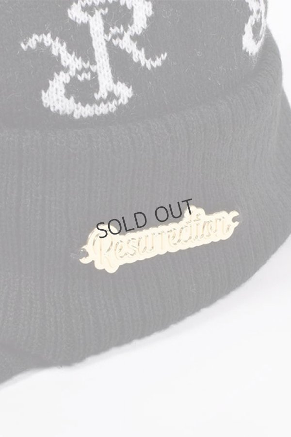 画像6: {SOLD}レザレクション|Resurrection RRロゴポンポンニットバイザーキャップ{-BDA} (6)
