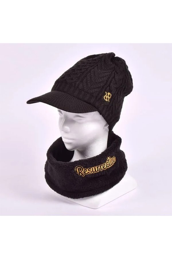 画像12: レザレクション｜Resurrection バイザーニットキャップ(ネックウォーマー付き){-BEA} (12)
