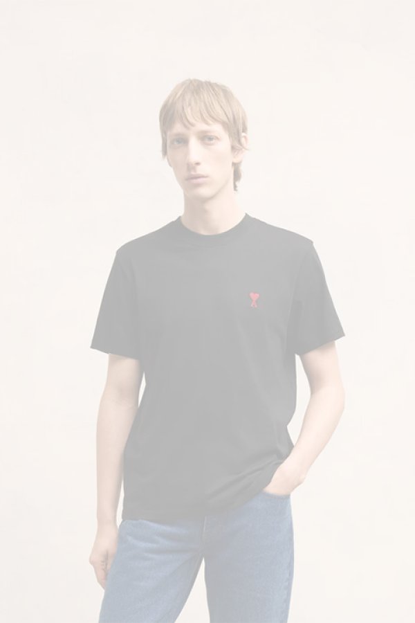 画像1:   AMI アミ Ami de Coeur Tシャツ {BFUTS035.724.001-BDA}  :BFUTS001724-NOIR  (1)