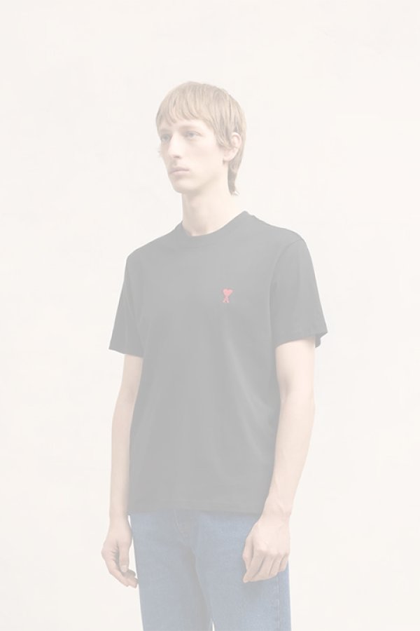 画像3:   AMI アミ Ami de Coeur Tシャツ {BFUTS035.724.001-BDA}  :BFUTS001724-NOIR  (3)
