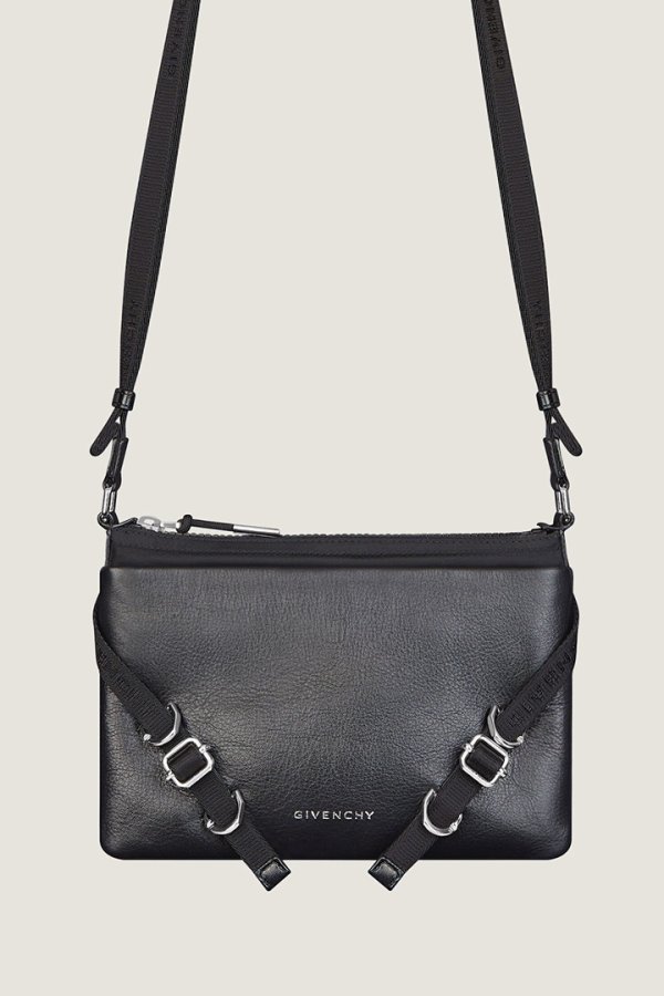 画像1: GIVENCHY ジバンシィ Voyou Skinny Crossbody bag in grained leather and nylon{E-}{-BFS} (1)